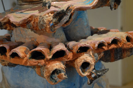 Mud Nests & Swallows - detail