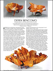 Read Article about Derek Bencomo in Craft Arts International Magazine Fall 2012