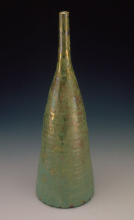 Gold & Turquoise Luster Vase