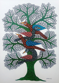 Dwarka Parste - Bird on Tree
