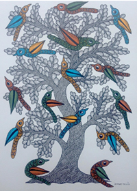 Dwarka Parste - Bird Tree