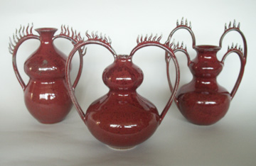 Flaming Heart Vases