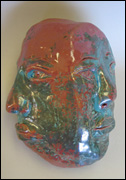 Copper and Green Lustre Faces