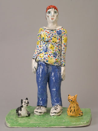Woman and Cats