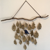 Wanda Ferrin - Bluebird in Oak Leaves