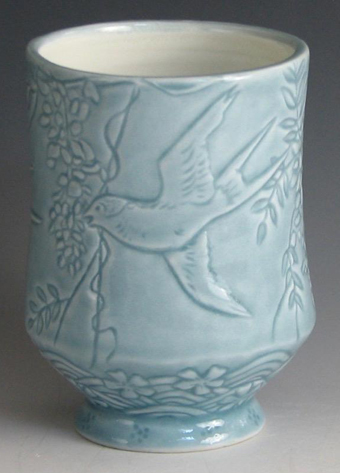 Lauren Hanson - Birds in the Wisteria Tea Bowl