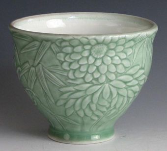 Lauren Hanson - Chrysanthemum and Butterfly Tea Bowl