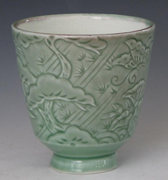 Lauren Hanson - Cypress Tree and Cherry Blossoms Tea Bowl