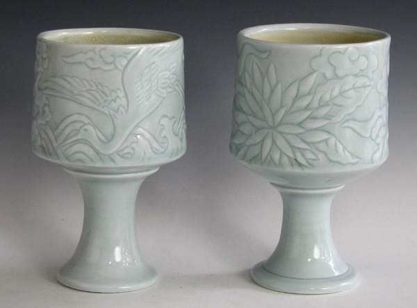 Asian Art Riff Goblets