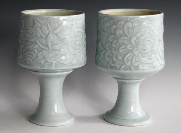 Asian Art Riff Goblets