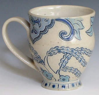 Lauren Hanson - Pair of Doves - Blue Willow Cup