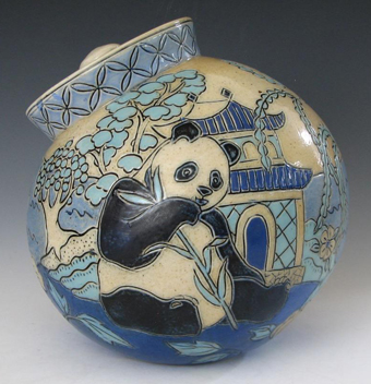 Lauren Hanson - Blue Willow Panda Cookie Jar