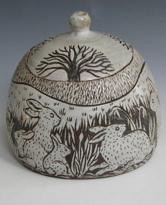 Lauren Hanson - Sgraffito Bunny Jar