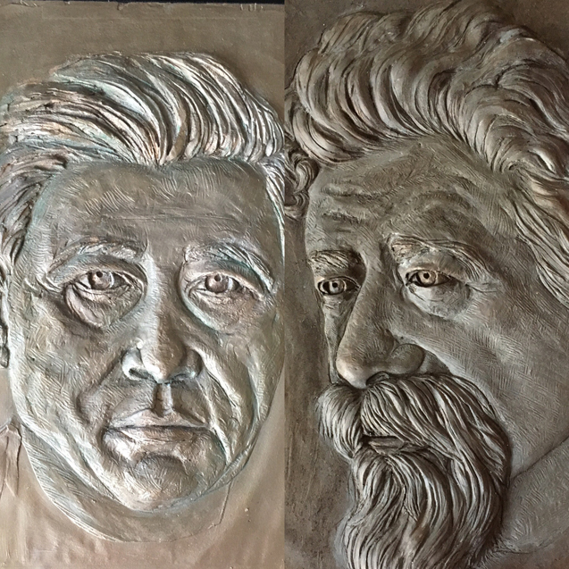 Cesar Chavez and Rabbi Joshua Heschel by Marsha Brook