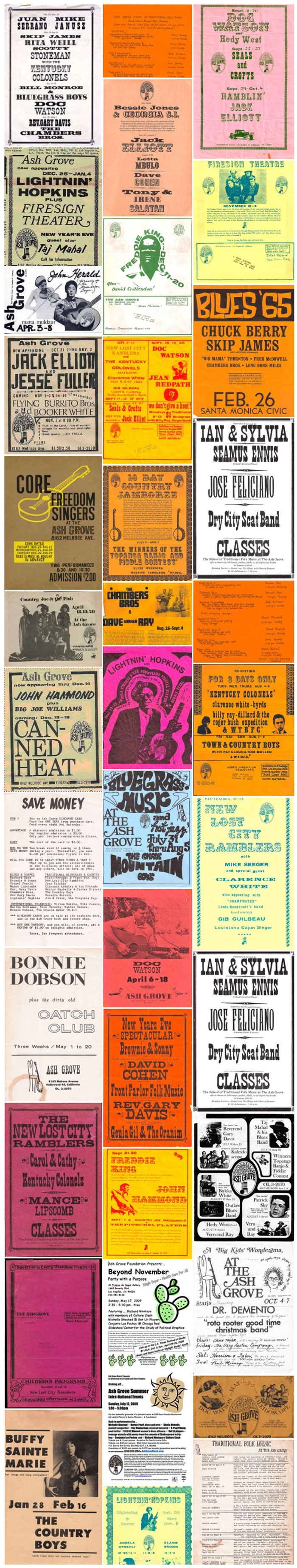 Some Vintage Ash Grove Concert Flyers