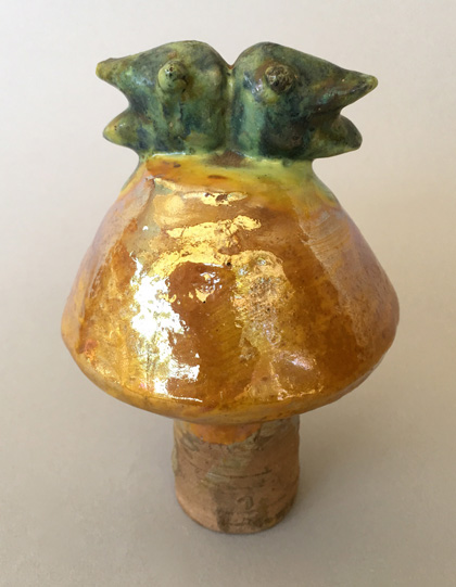 Bottle Stopper with Two Bird Heads