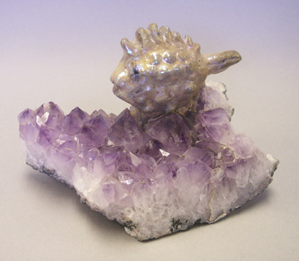 Fish on Amethyst Crystal