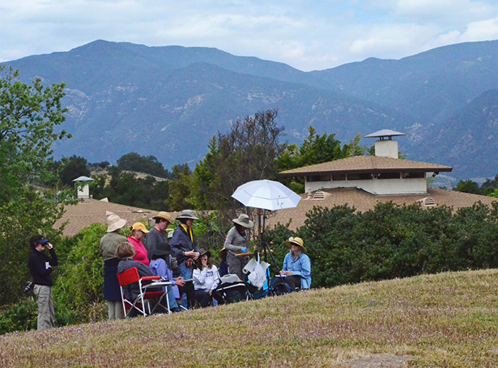 Jennifer McChristian Demonstrating Plein Air Painting at the 2016 Workshop