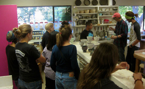 Professor Richard Flores Teaching a Workshop in the Studio.