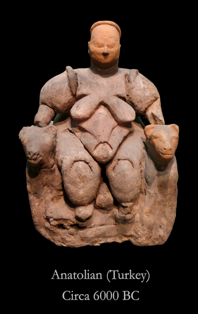 Seated Mother Goddess of Catal Huyuk, circa 6000 BC