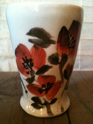 Yvette Franklin - Ceramic vase with brushwork